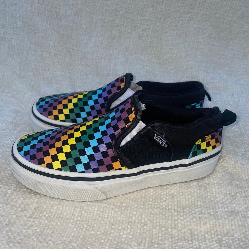 VANS TODDLER SIZE 12 MULTI COLOR CHEKERED SNEAKERS - Picture 3 of 7